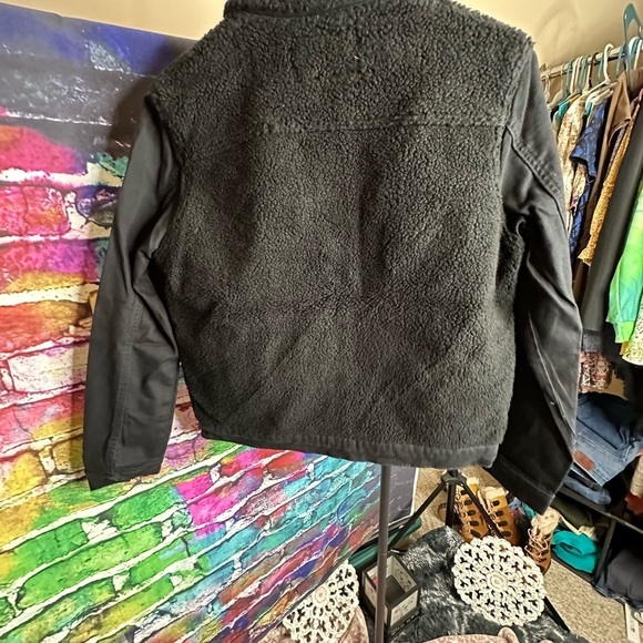 NWT Mavi Black Fleece Sherpa Jean Style Jacket. Size Small - Picture 4 of 8